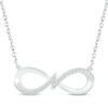 Thumbnail Image 1 of Round-Cut Diamond Infinity Necklace 1/10 ct tw Sterling Silver 18”