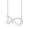 Thumbnail Image 2 of Round-Cut Diamond Infinity Necklace 1/10 ct tw Sterling Silver 18”