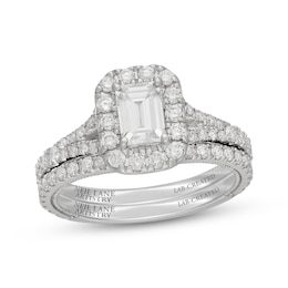 Neil Lane Artistry Emerald-Cut Lab-Grown Diamond Halo Bridal Set 1-5/8 ct tw 14K White Gold