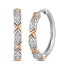 Thumbnail Image 0 of Diamond XO Hoop Earrings 1/10 ct tw Sterling Silver & 10K Rose Gold