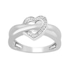 Thumbnail Image 1 of Diamond Heart Crossover Ring 1/20 ct tw Sterling Silver