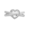 Thumbnail Image 3 of Diamond Heart Crossover Ring 1/20 ct tw Sterling Silver