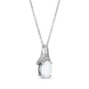Thumbnail Image 1 of Oval-Cut Lab-Created Opal & White Lab-Created Sapphire Necklace Sterling Silver 18"