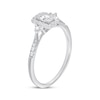 Thumbnail Image 2 of Multi-Diamond Center Cushion Halo Engagement Ring 1/4 ct tw 10K White Gold