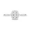 Thumbnail Image 3 of Multi-Diamond Center Cushion Halo Engagement Ring 1/4 ct tw 10K White Gold