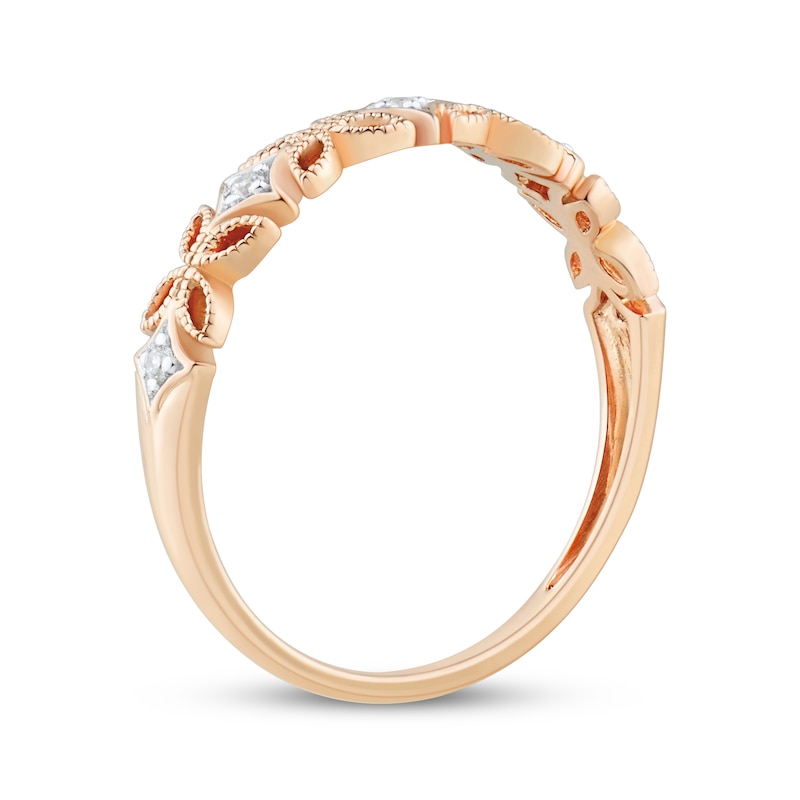 Main Image 2 of Diamond Accent Filigree Anniversary Ring 10K Rose Gold