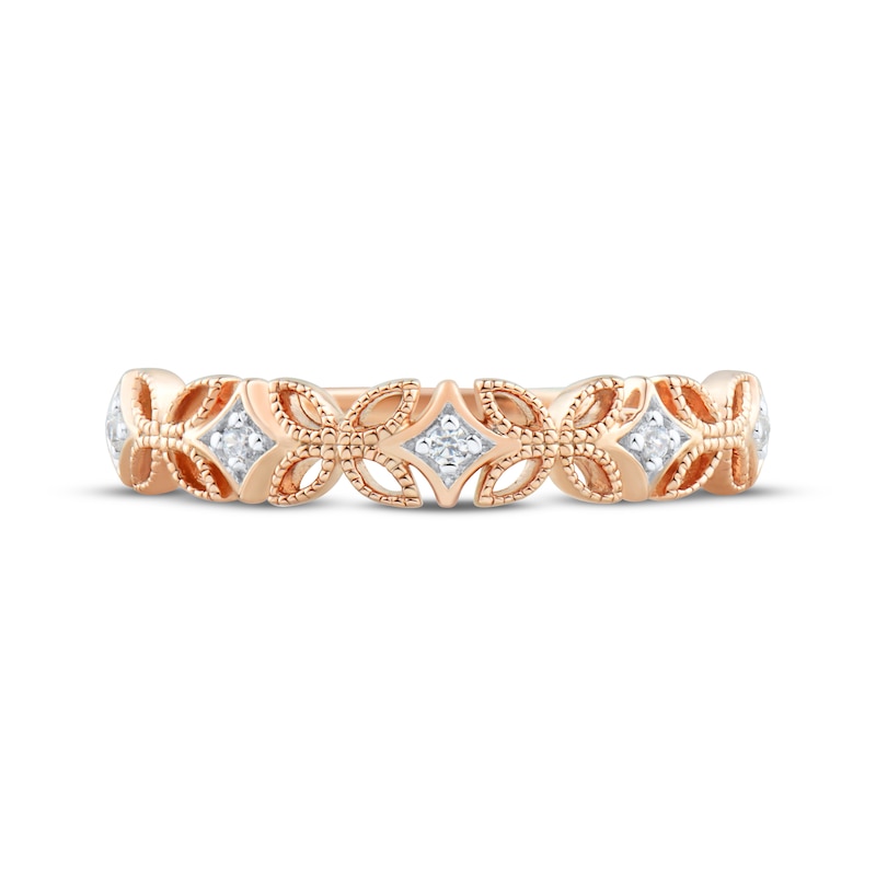 Main Image 3 of Diamond Accent Filigree Anniversary Ring 10K Rose Gold