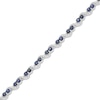 Thumbnail Image 1 of Our Story Together Blue & White Lab-Created Sapphire S-Link Bracelet 10K White Gold 7"