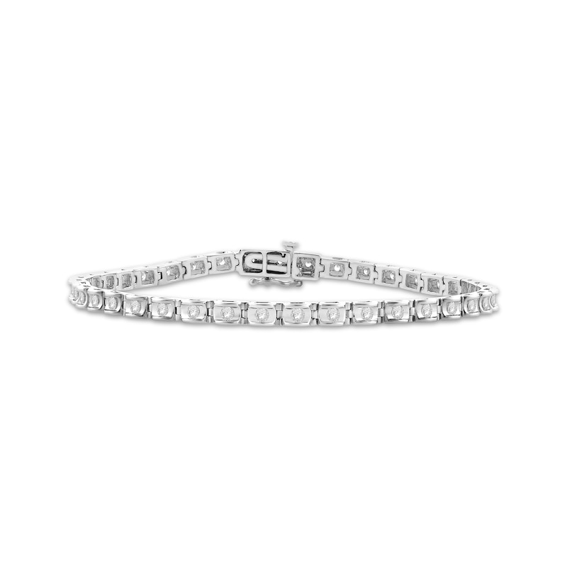 Main Image 1 of Diamond Link Bracelet 1 ct tw 10K White Gold 7&quot;