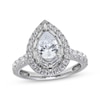 Thumbnail Image 1 of Lab-Grown Diamonds by KAY Pear-Shaped Double Halo Engagement Ring 2 ct tw 14K White Gold