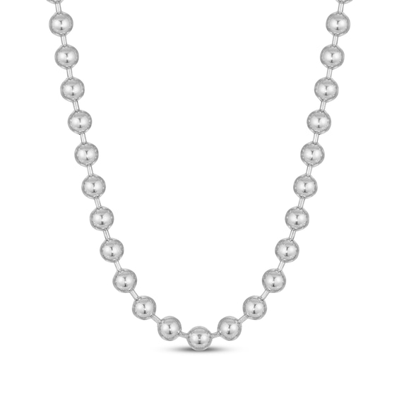 Solid Bead Chain Necklace 8mm Stainless Steel 22"