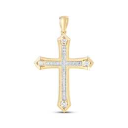 Men's Diamond Cross Charm 1/5 ct tw 10K Yellow Gold