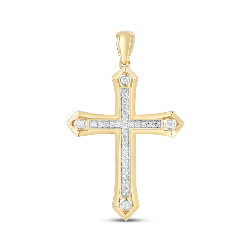 Main Image 1 of Men's Diamond Cross Charm 1/5 ct tw 10K Yellow Gold