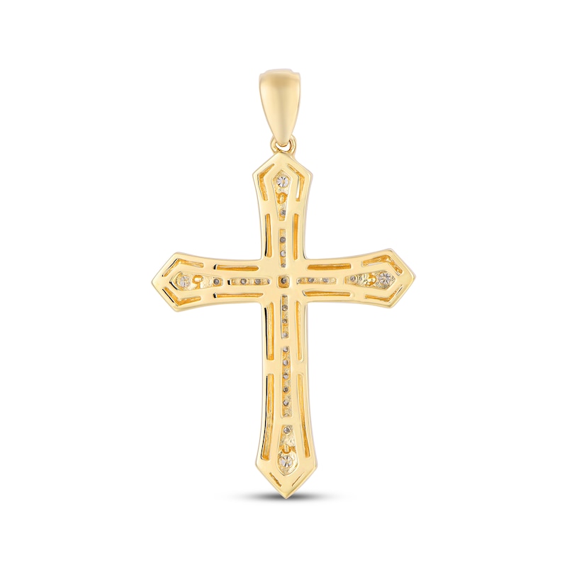 Main Image 3 of Men's Diamond Cross Charm 1/5 ct tw 10K Yellow Gold