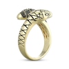 Thumbnail Image 2 of Men's Black Diamond Double Snake Head Wrap Ring 10K Yellow Gold