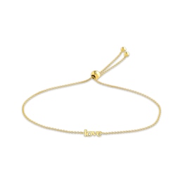 &quot;Love&quot; Bolo Bracelet 14K Yellow Gold