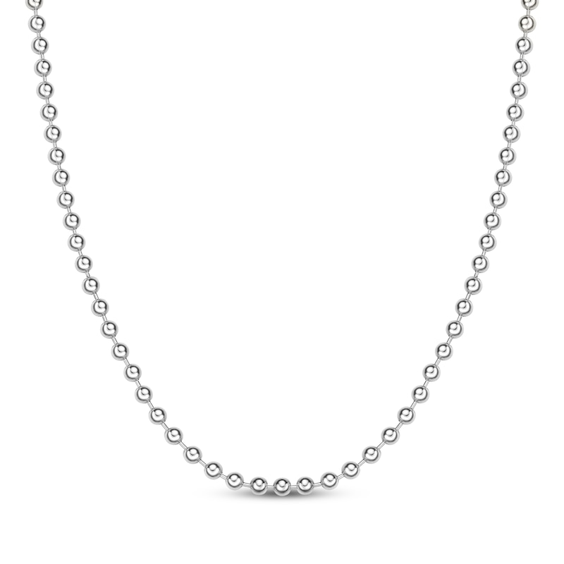 Main Image 1 of Solid Bead Chain Necklace 4mm Stainless Steel 20&quot;