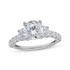 Thumbnail Image 1 of Lab-Grown Diamonds by KAY Round-Cut Three-Stone Engagement Ring 3-1/2 ct tw 14K White Gold