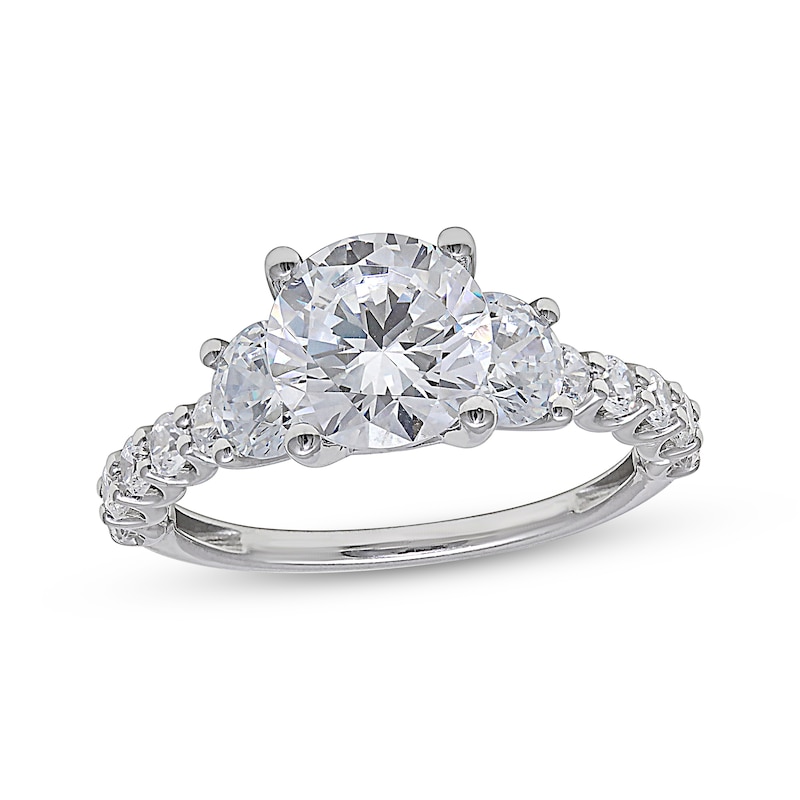 Main Image 1 of Lab-Grown Diamonds by KAY Round-Cut Three-Stone Engagement Ring 3-1/2 ct tw 14K White Gold