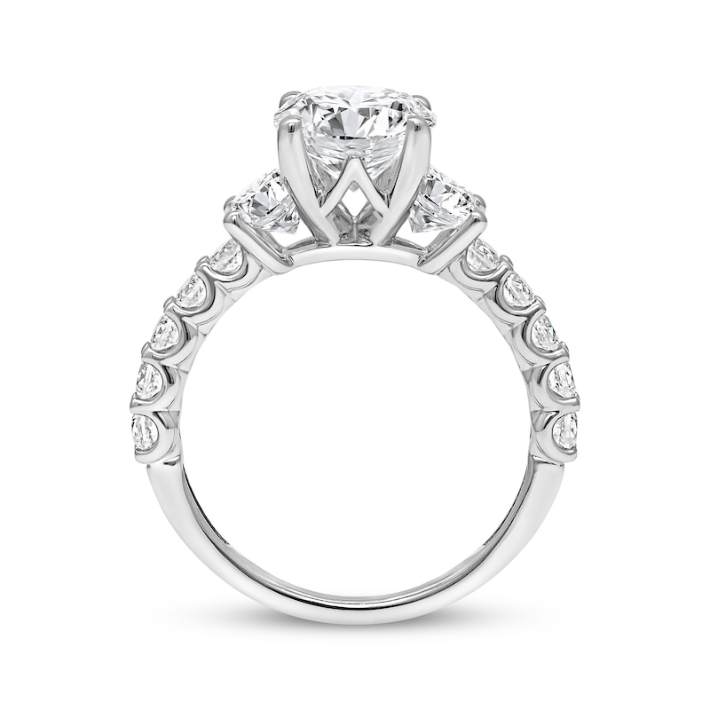 Main Image 2 of Lab-Grown Diamonds by KAY Round-Cut Three-Stone Engagement Ring 3-1/2 ct tw 14K White Gold