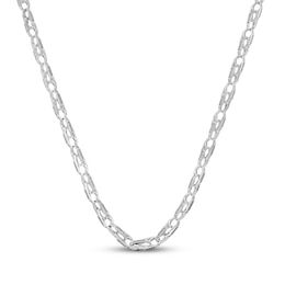 Men's Diamond-Edge Hollow Chain Links Necklace 2 ct tw Sterling Silver 22&quot;