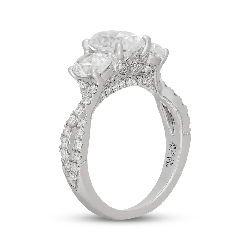 Main Image 2 of Neil Lane Artistry Oval-Cut Lab-Grown Diamond Three-Stone Ring 3 ct tw 14K White Gold