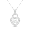 Thumbnail Image 1 of Unstoppable Love Lab-Grown Diamond Heart Lock Necklace 1 ct tw 10K White Gold