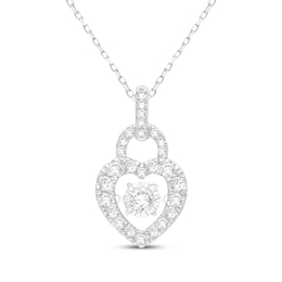 Unstoppable Love Lab-Grown Diamond Heart Lock Necklace 1 ct tw 10K White Gold