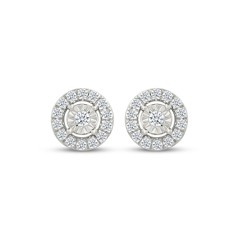 Main Image 2 of Lab-Grown Diamonds by KAY Halo Stud Earrings 1/4 ct tw Sterling Silver