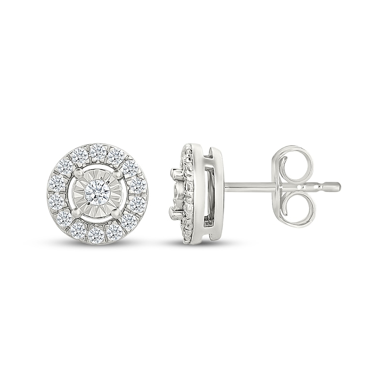 Main Image 3 of Lab-Grown Diamonds by KAY Halo Stud Earrings 1/4 ct tw Sterling Silver