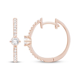 Lab-Grown Diamonds by KAY Hoop Earrings 1/2 ct tw 14K Rose Gold