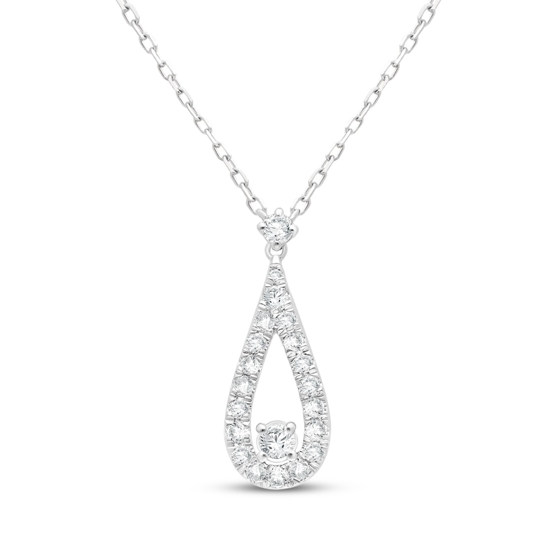 Main Image 1 of Lab-Grown Diamonds by KAY Teardrop Necklace 1/2 ct tw 14K White Gold 18&quot;