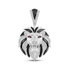 Thumbnail Image 1 of Black & White Diamond, Lab-Created Ruby Lion Charm 1 ct tw Sterling Silver