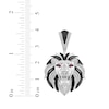 Thumbnail Image 3 of Black & White Diamond, Lab-Created Ruby Lion Charm 1 ct tw Sterling Silver