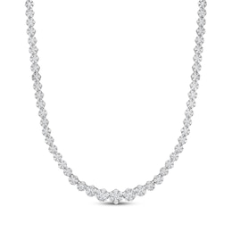 Multi-Diamond Riviera Necklace 6 ct tw 14K White Gold 16&quot;