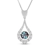 Thumbnail Image 1 of Lab-Created Alexandrite & White Lab-Created Sapphire Teardrop Necklace Sterling Silver 18&quot;