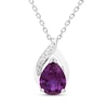 Thumbnail Image 2 of Pear-Shaped Amethyst & White Lab-Created Sapphire Gift Set Sterling Silver