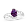 Thumbnail Image 3 of Pear-Shaped Amethyst & White Lab-Created Sapphire Gift Set Sterling Silver