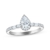 Thumbnail Image 1 of Pear-Shaped Diamond Halo Engagement Ring 3/4 ct tw 10K White Gold