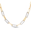 Thumbnail Image 1 of Diamond Paperclip Chain Necklace 1/2 ct tw 10K Yellow Gold 18&quot;