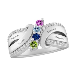 Color Stone Family Ring