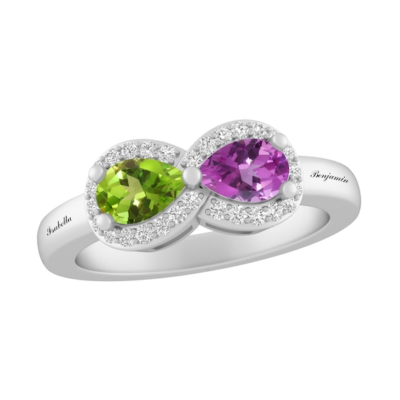 Couple's Color Stone Ring