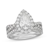 Thumbnail Image 1 of Neil Lane Artistry Pear-Shaped Lab-Grown Diamond Halo Bridal Set 2-1/2 ct tw 14K White Gold