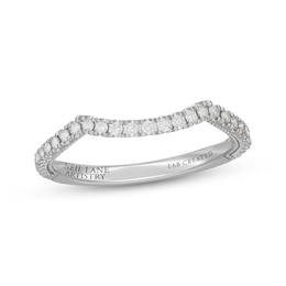 Diamond2Deal 14kt White Gold Guard Wrap Enhancer Wedding Band 1/4 Cttw  Round Diamond Ring for Women