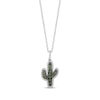 Thumbnail Image 1 of Disney Treasures Toy Story Green Tourmaline & Diamond Cactus Necklace 1/10 ct tw Sterling Silver 17-19&quot;