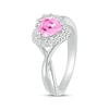 Thumbnail Image 1 of Heart-Shaped Pink & White Lab-Created Sapphire Ring Sterling Silver