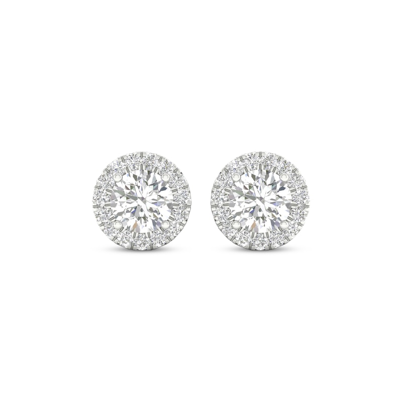 Lab-Created Diamonds by KAY Round-Cut Halo Stud Earrings 1-1/2 ct tw 14K White Gold (F/VS2)