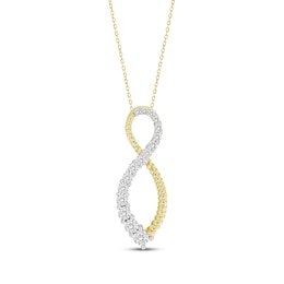 Diamond Graduating Infinity Rope Necklace 1/3 ct tw 10K Yellow Gold 18&quot;