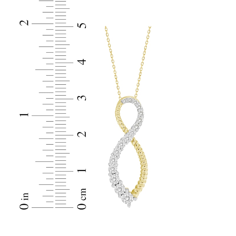 Main Image 2 of Diamond Graduating Infinity Rope Necklace 1/3 ct tw 10K Yellow Gold 18&quot;