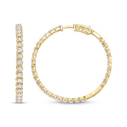 Lab-Created Diamonds by KAY Inside-Out Hoop Earrings 3 ct tw 14K Yellow Gold 48mm